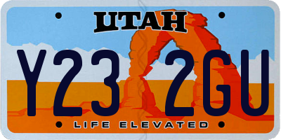UT license plate Y232GU