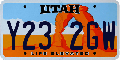 UT license plate Y232GW