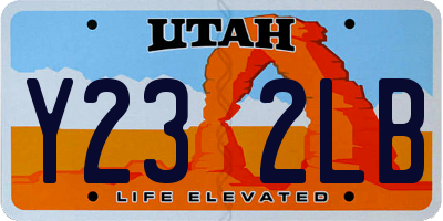 UT license plate Y232LB
