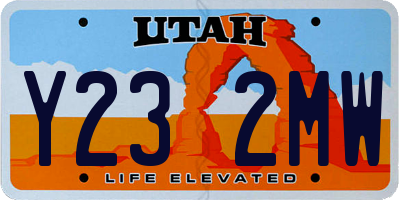 UT license plate Y232MW