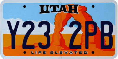 UT license plate Y232PB