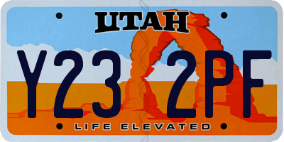 UT license plate Y232PF