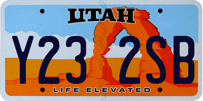UT license plate Y232SB