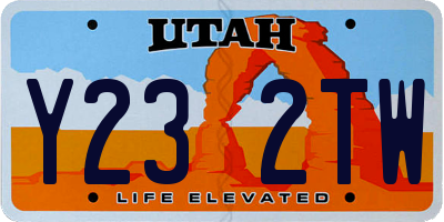 UT license plate Y232TW