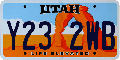 UT license plate Y232WB