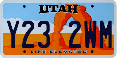 UT license plate Y232WM