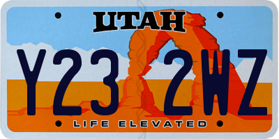UT license plate Y232WZ