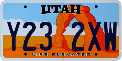 UT license plate Y232XW