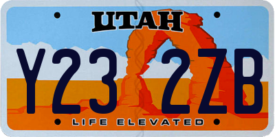 UT license plate Y232ZB