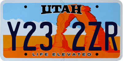 UT license plate Y232ZR
