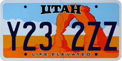UT license plate Y232ZZ