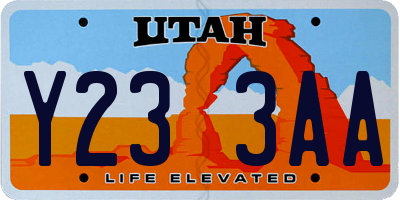 UT license plate Y233AA