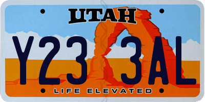UT license plate Y233AL