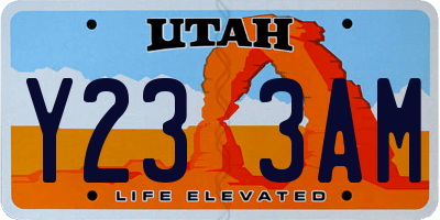 UT license plate Y233AM