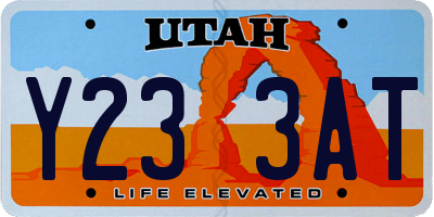 UT license plate Y233AT