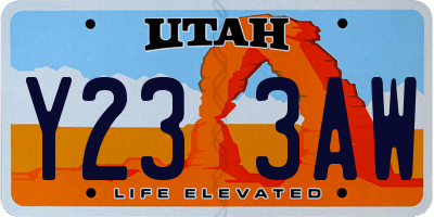 UT license plate Y233AW