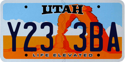 UT license plate Y233BA
