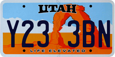 UT license plate Y233BN