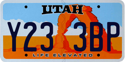UT license plate Y233BP