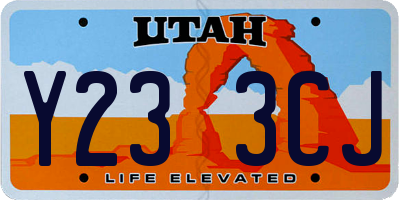 UT license plate Y233CJ