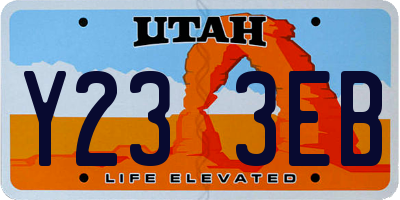 UT license plate Y233EB