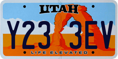 UT license plate Y233EV