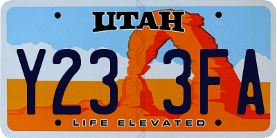 UT license plate Y233FA