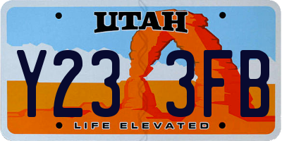 UT license plate Y233FB