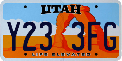 UT license plate Y233FG