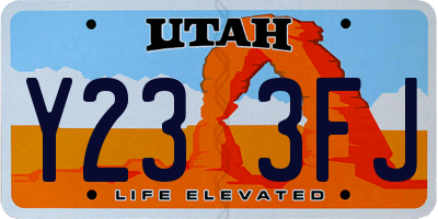 UT license plate Y233FJ