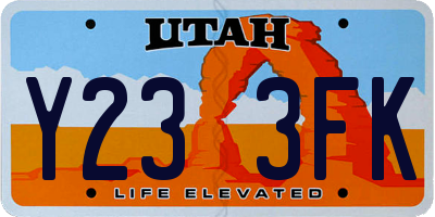 UT license plate Y233FK