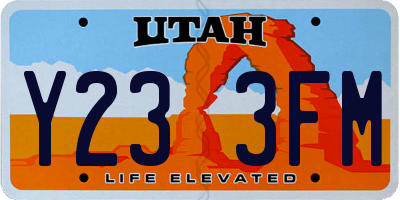 UT license plate Y233FM