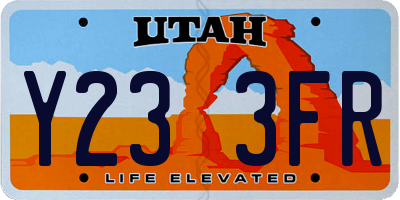 UT license plate Y233FR