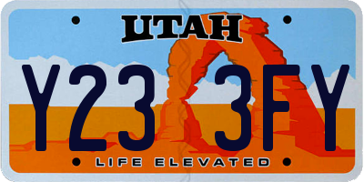 UT license plate Y233FY
