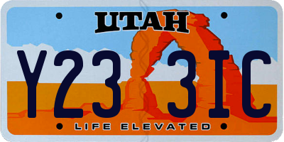 UT license plate Y233IC