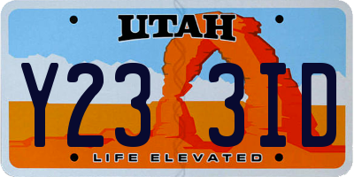 UT license plate Y233ID