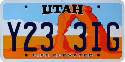 UT license plate Y233IG
