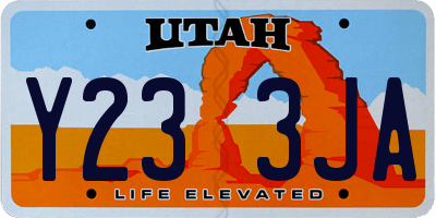 UT license plate Y233JA