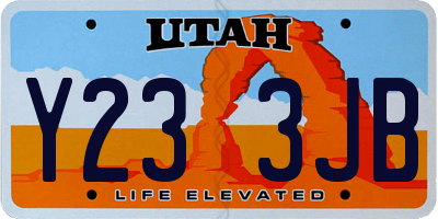 UT license plate Y233JB