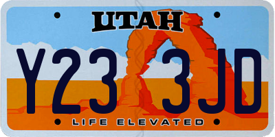 UT license plate Y233JD