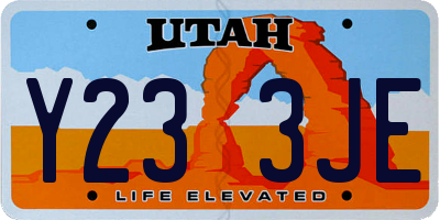 UT license plate Y233JE