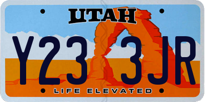 UT license plate Y233JR