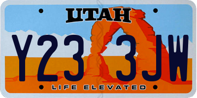 UT license plate Y233JW
