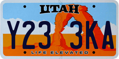 UT license plate Y233KA