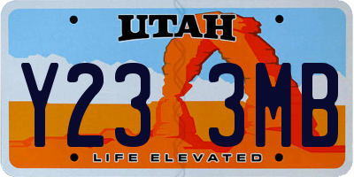 UT license plate Y233MB