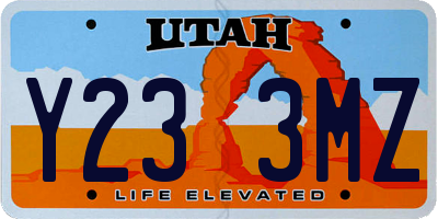 UT license plate Y233MZ