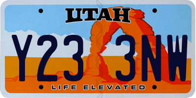 UT license plate Y233NW