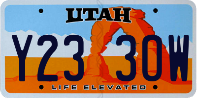 UT license plate Y233OW
