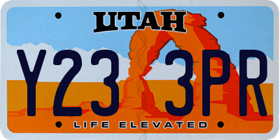 UT license plate Y233PR