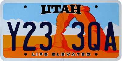 UT license plate Y233QA